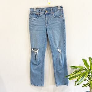 J Crew 25T Tall Distressed Demi-Boot Crop Cotton Lyocell Stretch Jeans BH773